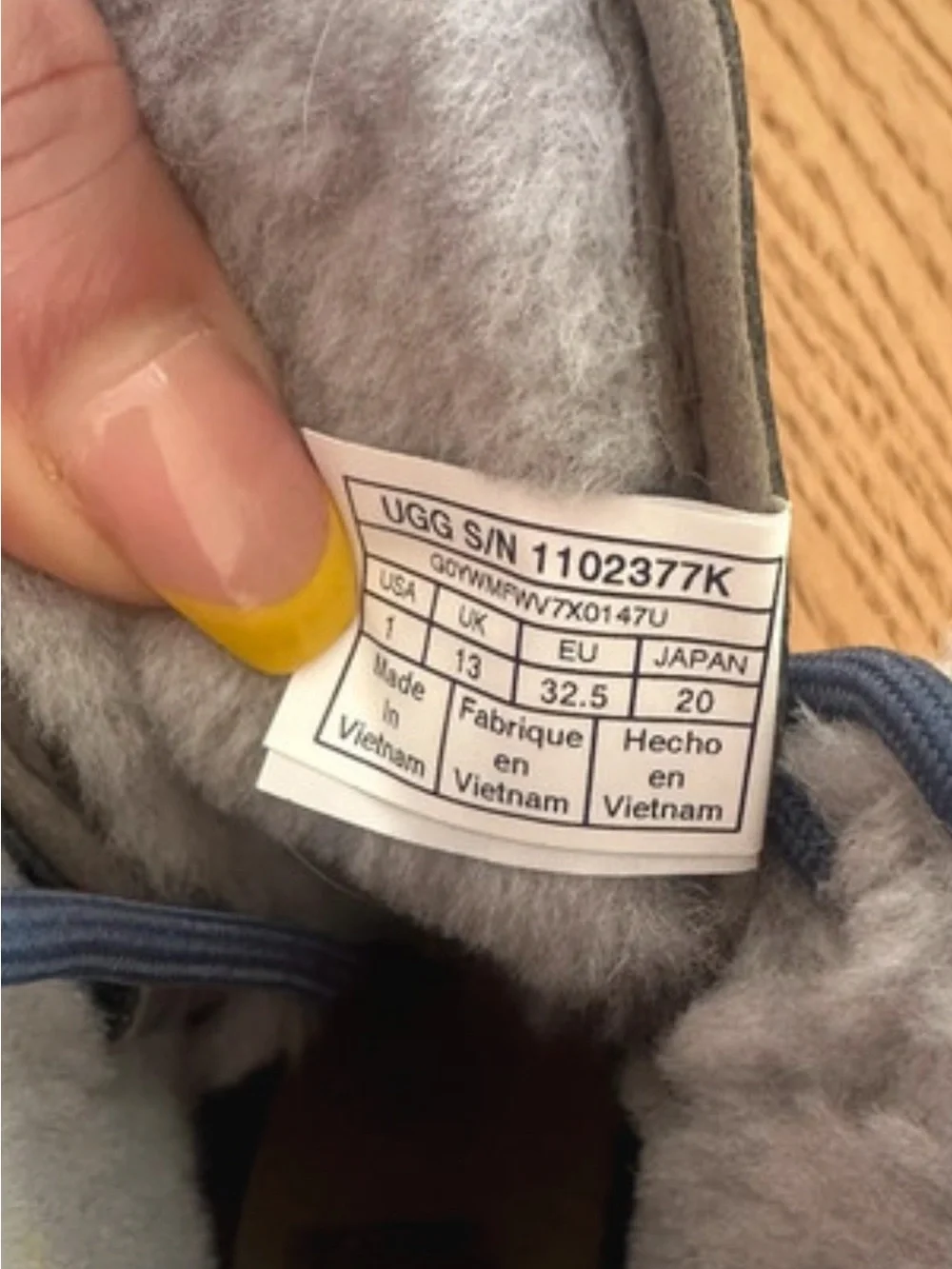 UGG Kids Gray and Navy Shearling-Lined Winter Lace-Up Boots